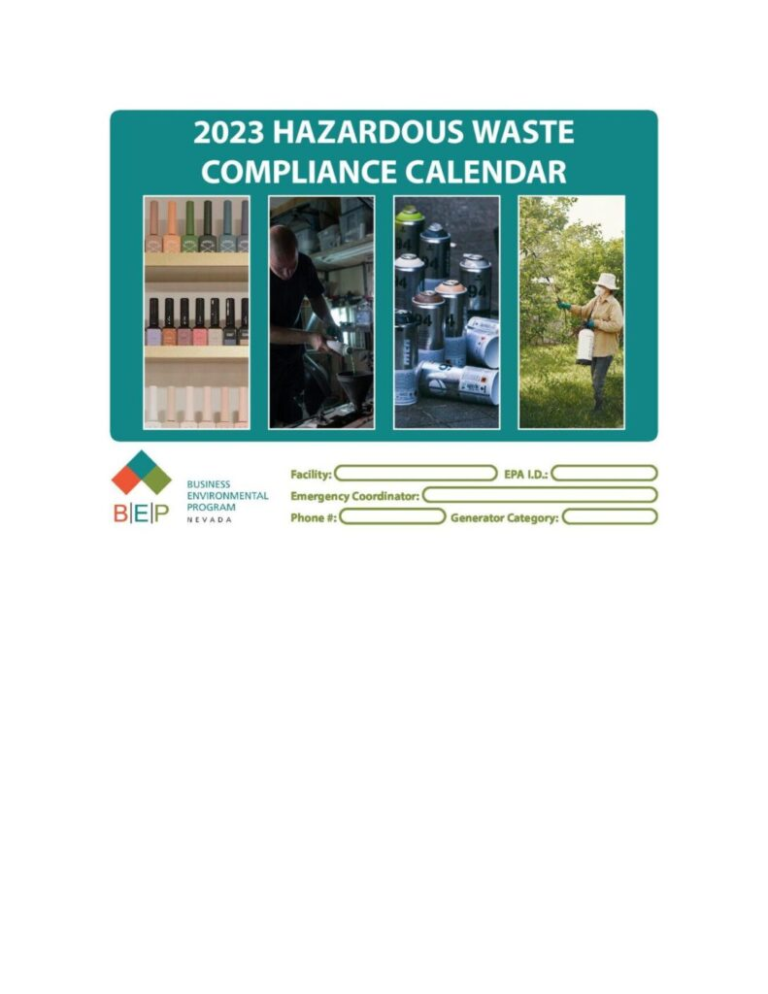 2023 Hazardous Waste Compliance Calendar Now Available for Downloading